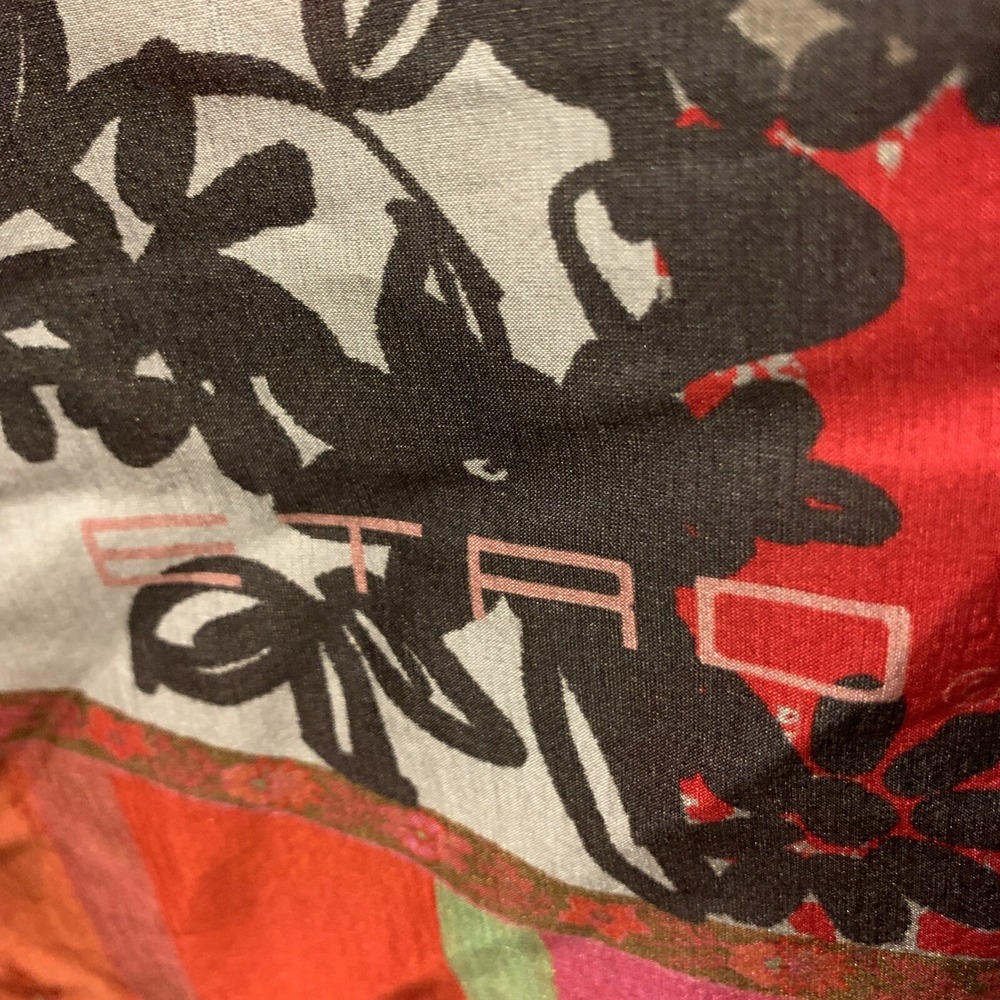 New ETRO scarf shawl silk red Pink Colorful